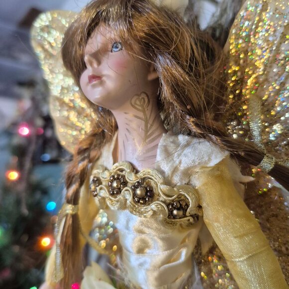 Vintage Gold & Yellow Fairy Ornament - Picture 6 of 15
